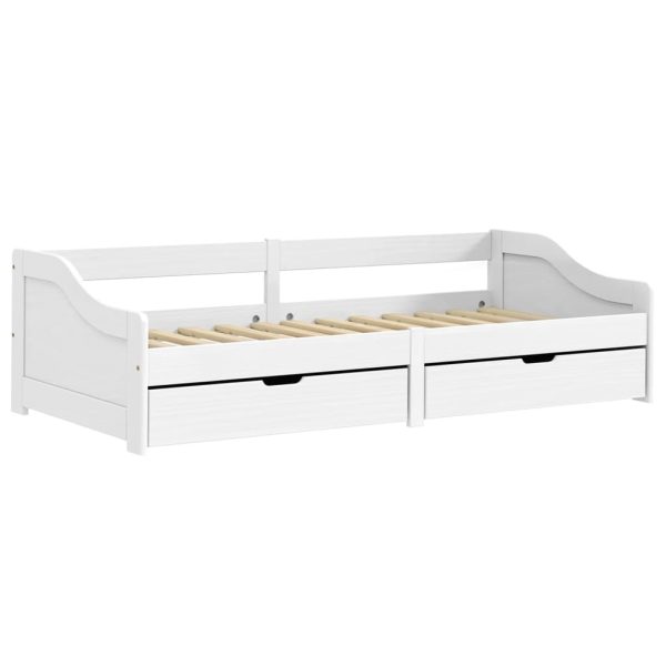 Dormeuse 2 Cassetti Bianca 90x200 Cm Legno Massello Pino Irun - Image 3