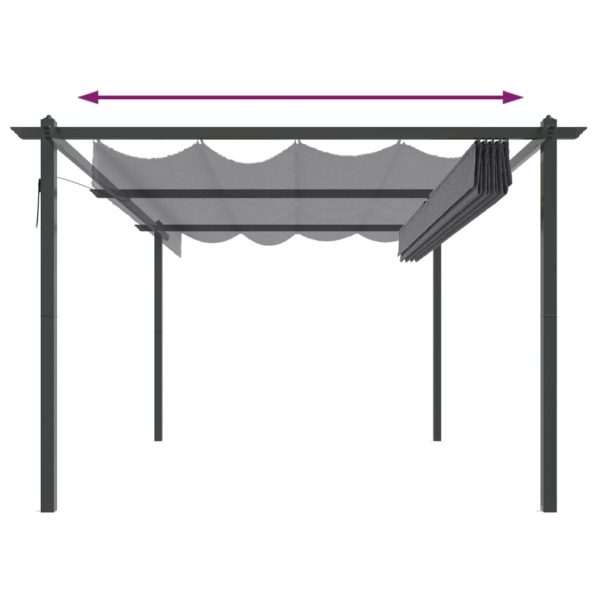 Pergola Da Giardino Con Tetto Retrattile 4x3 M Antracite - Image 5