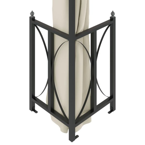 Gazebo Con Teli Laterali E Doppio Tetto 3x4 M Crema - Image 5