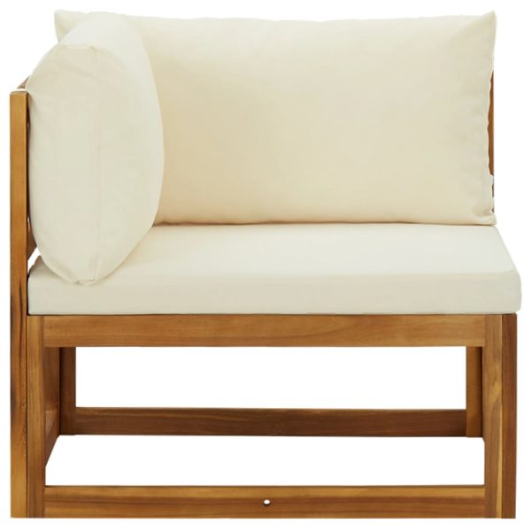 Divani Angolari Modulari 2pz Con Cuscini Legno Massello Acacia - Image 3