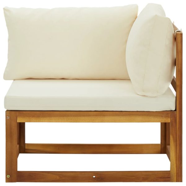 Divani Angolari Modulari 2pz Con Cuscini Legno Massello Acacia - Image 4