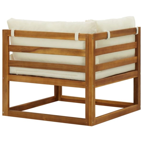 Divani Angolari Modulari 2pz Con Cuscini Legno Massello Acacia - Image 5