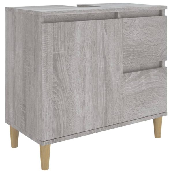 Set Mobili Da Bagno 3 Pz Grigio Sonoma In Legno Multistrato - Image 5