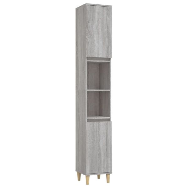 Set Mobili Da Bagno 3 Pz Grigio Sonoma In Legno Multistrato - Image 6
