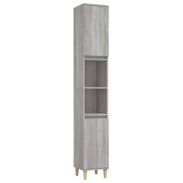 Set Mobili Da Bagno 3 Pz Grigio Sonoma In Legno Multistrato - Image 6