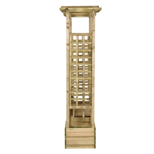 Pergola Da Giardino Panca E Vasi Legno Massello Pino Impregnato - Image 4
