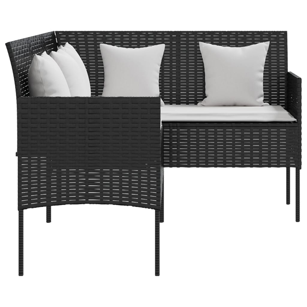 Set Divano A L Con Cuscini 5 Pz Nero In Polyrattan - Image 5