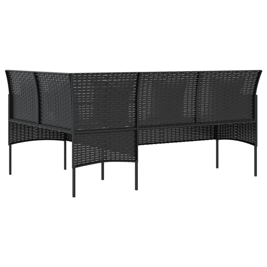 Set Divano A L Con Cuscini 5 Pz Nero In Polyrattan - Image 6