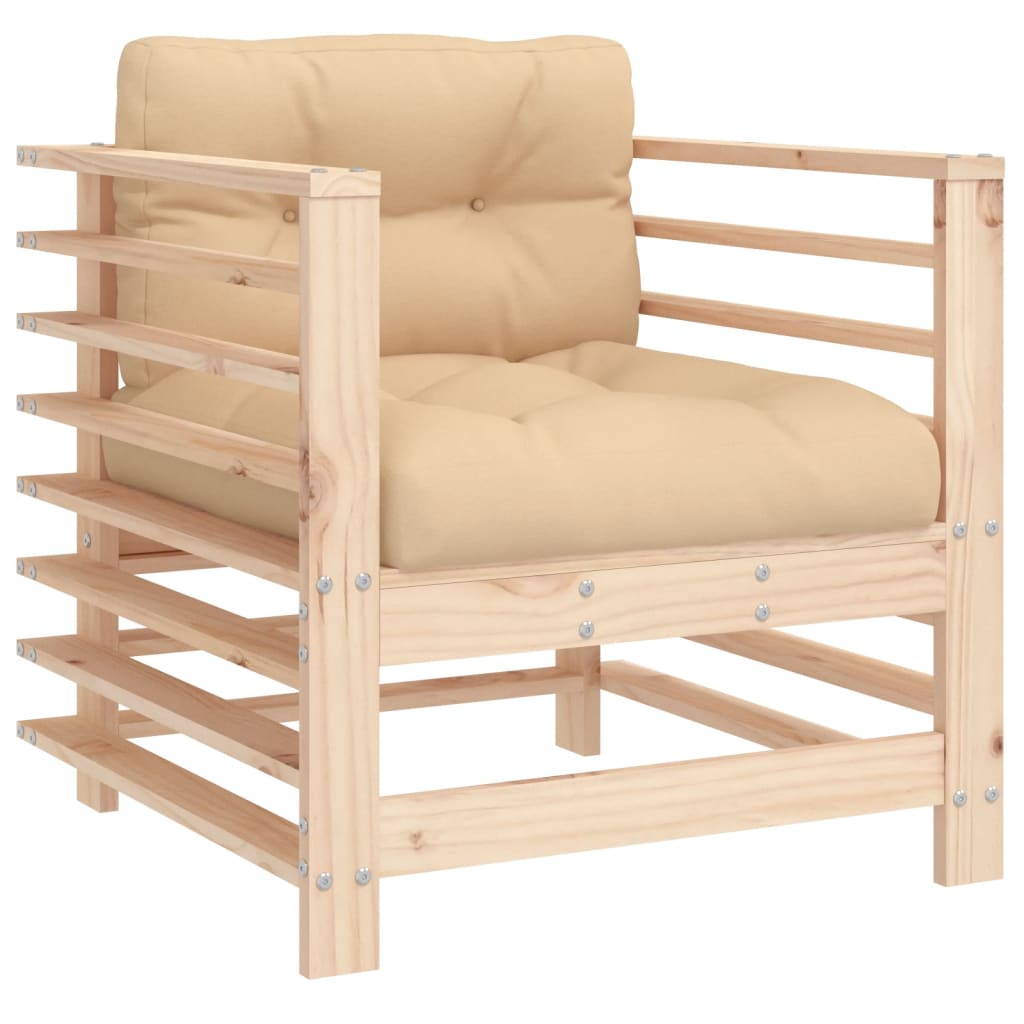 Set Divani Da Giardino 7 Pz Con Cuscini In Legno Massello - Image 5