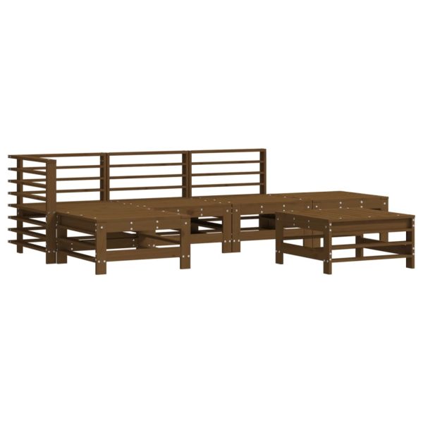 Set Divani Da Giardino 6 Pz Con Cuscini In Legno Massello Ambra - Image 3