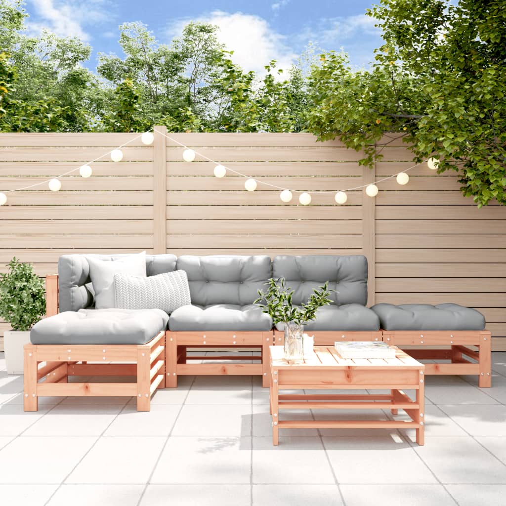 Set Divani Giardino 6 Pz Con Cuscini Legno Massello Di Douglas