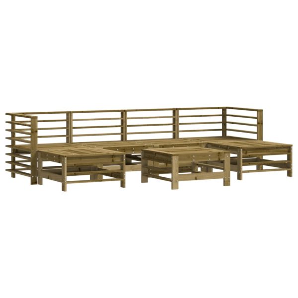 Set Divani Da Giardino 7pz Con Cuscini Legno Impregnato Di Pino - Image 3