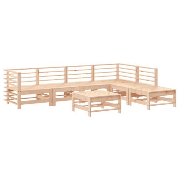 Set Divani Da Giardino 7 Pz Con Cuscini In Legno Massello - Image 3