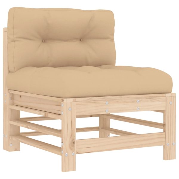 Set Divani Da Giardino 7 Pz Con Cuscini In Legno Massello - Image 4