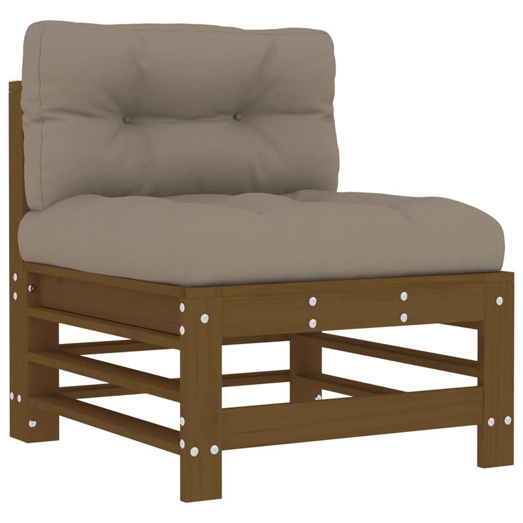 Set Divani Da Giardino 7 Pz Con Cuscini In Legno Massello Ambra - Image 4