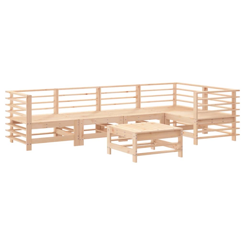 Set Divani Da Giardino 6 Pz Con Cuscini In Legno Massello - Image 3