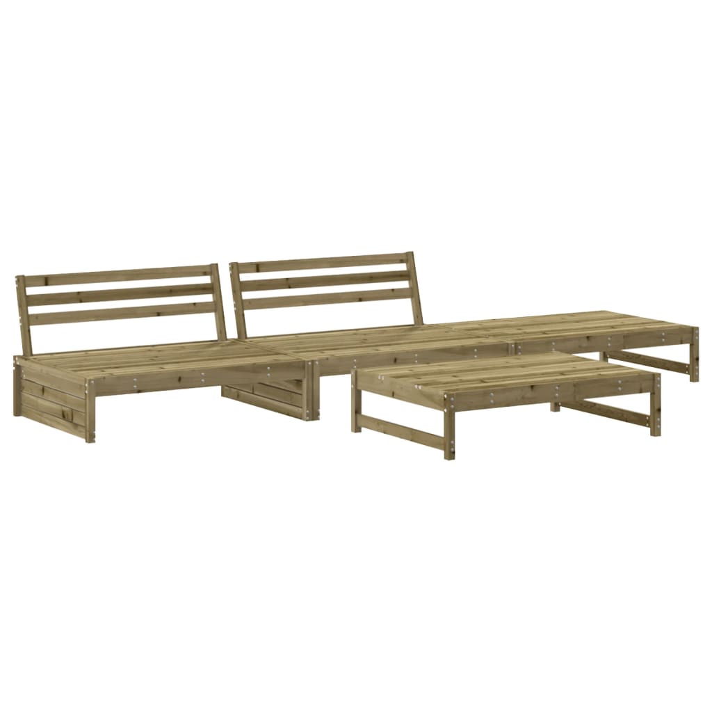 Set Divani Da Giardino 4pz Con Cuscini Legno Impregnato Di Pino - Image 3