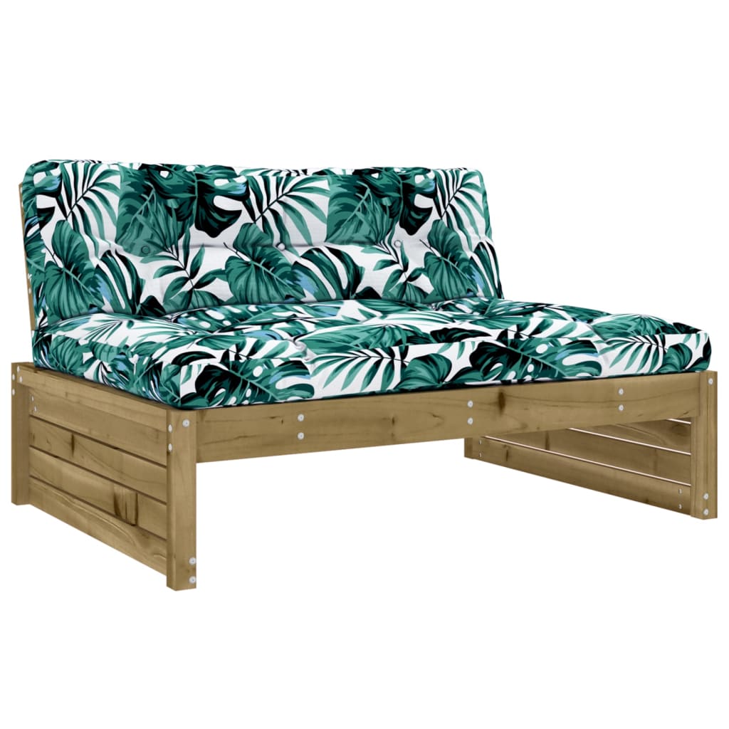 Set Divani Da Giardino 4pz Con Cuscini Legno Impregnato Di Pino - Image 4