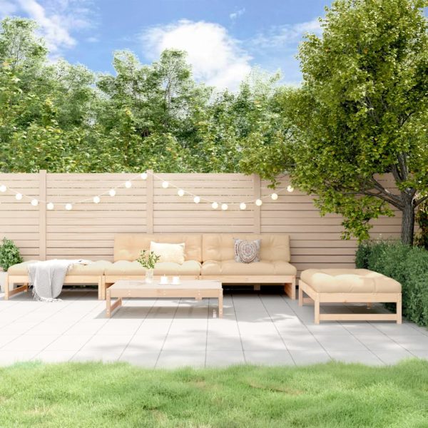 Set Divani Da Giardino 5 Pz Con Cuscini In Legno Massello