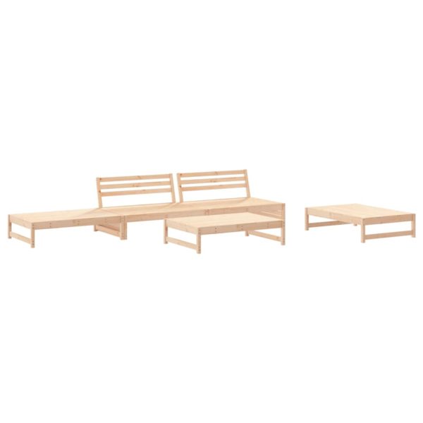 Set Divani Da Giardino 5 Pz Con Cuscini In Legno Massello - Image 3