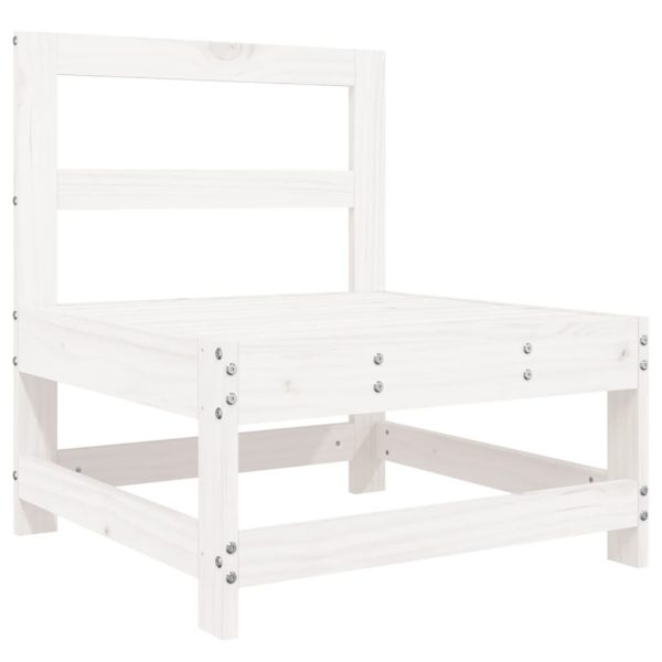 Set Salotto Da Giardino 8 Pz In Legno Massello Di Pino Bianco - Image 4
