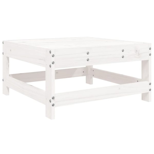 Set Salotto Da Giardino 8 Pz In Legno Massello Di Pino Bianco - Image 5