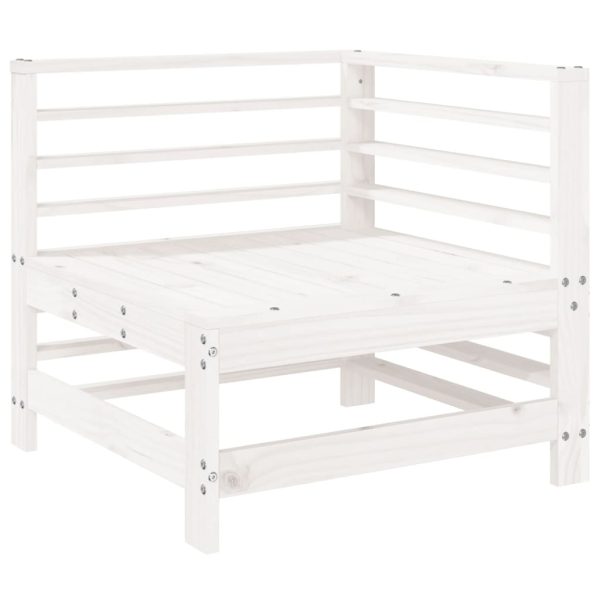 Set Salotto Da Giardino 9 Pz Bianco In Legno Massello Di Pino - Image 3