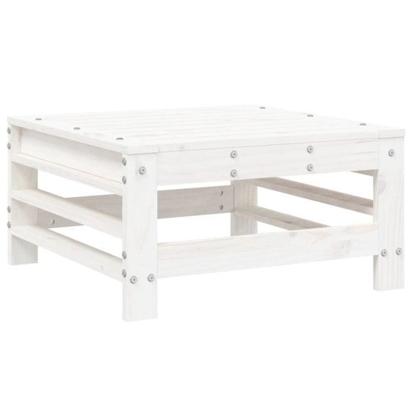 Set Salotto Da Giardino 9 Pz Bianco In Legno Massello Di Pino - Image 5