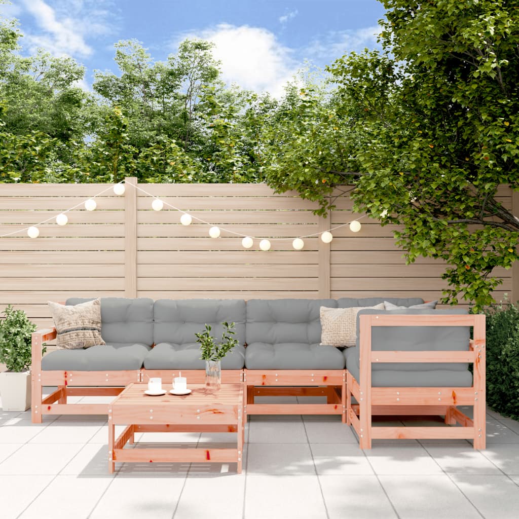 Set Salotto Da Giardino 6 Pz In Legno Massello Di Douglas