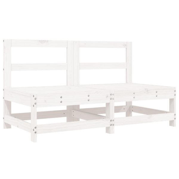 Set Salotto Da Giardino 6 Pz Bianco In Legno Massello Di Pino - Image 3
