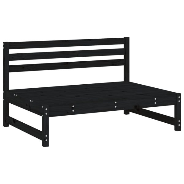 Set Salotto Da Giardino 2 Pz Nero In Legno Massello Di Pino - Image 3