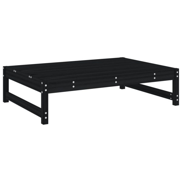 Set Salotto Da Giardino 2 Pz Nero In Legno Massello Di Pino - Image 4
