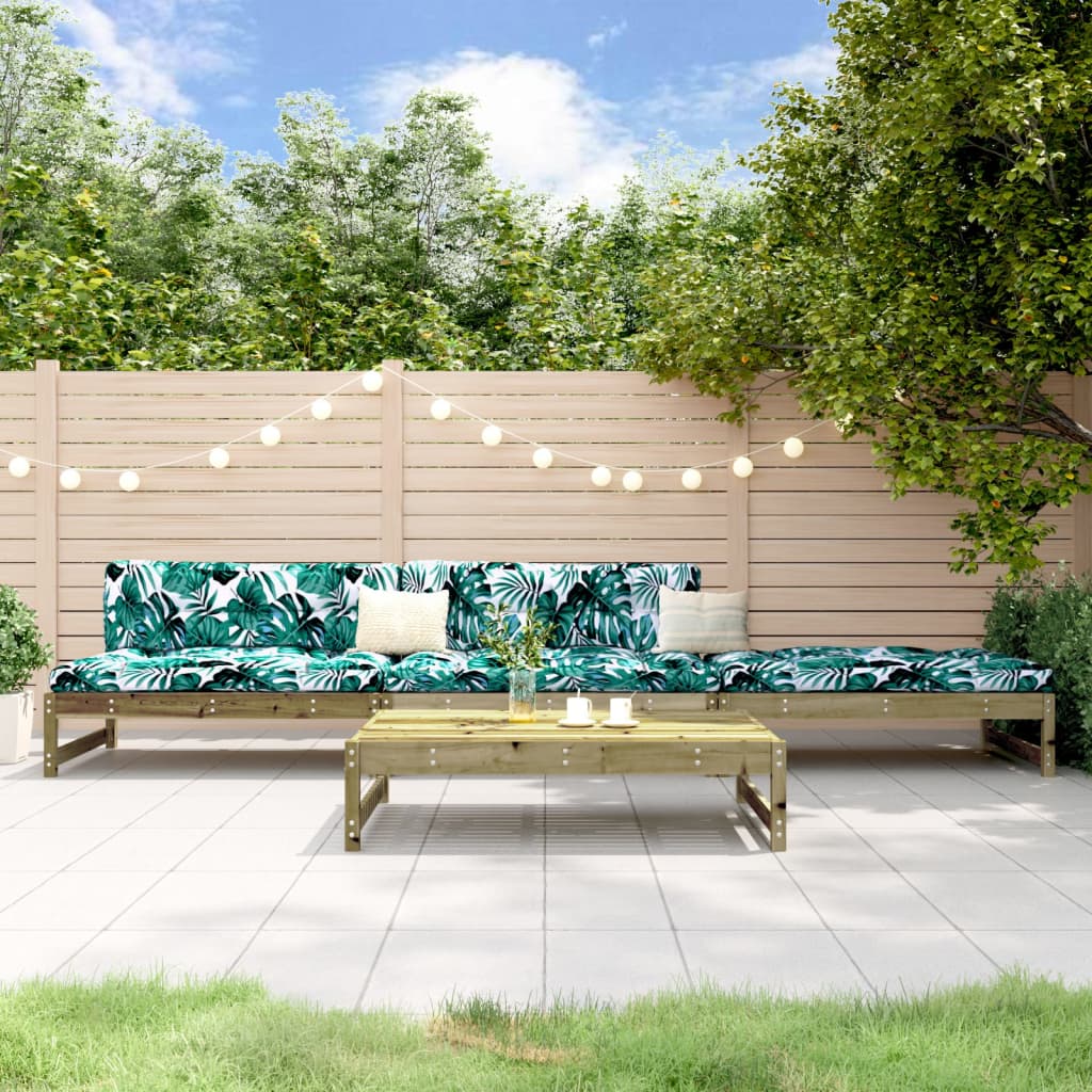 Set Salotto Da Giardino 4 Pz In Legno Impregnato Di Pino