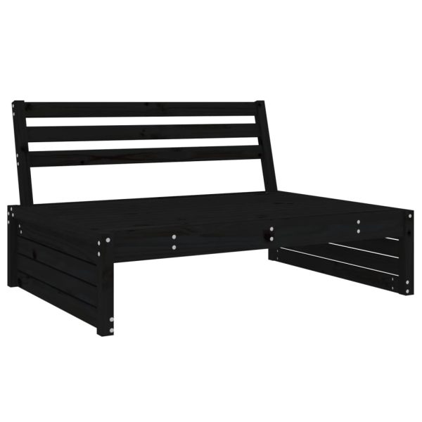 Set Salotto Da Giardino 2 Pz Nero In Legno Massello Di Pino - Image 3