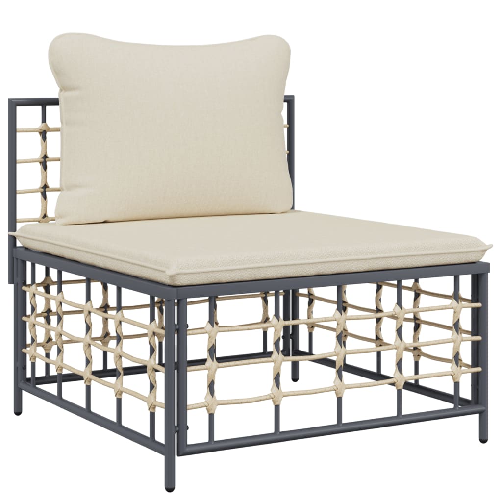 Set Divani Da Giardino 8 Pz Con Cuscini Antracite In Polyrattan - Image 5