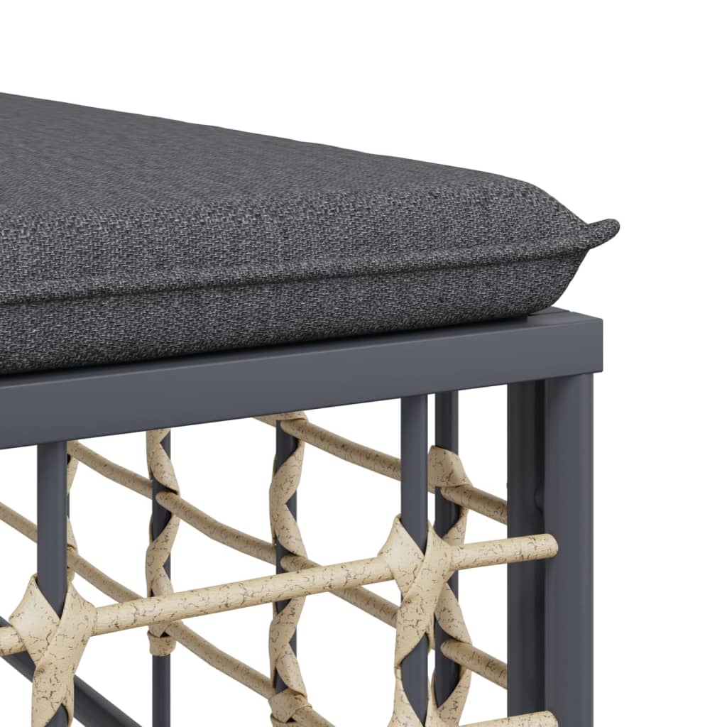 Set Divani Da Giardino 4 Pz Con Cuscini Antracite In Polyrattan - Image 6