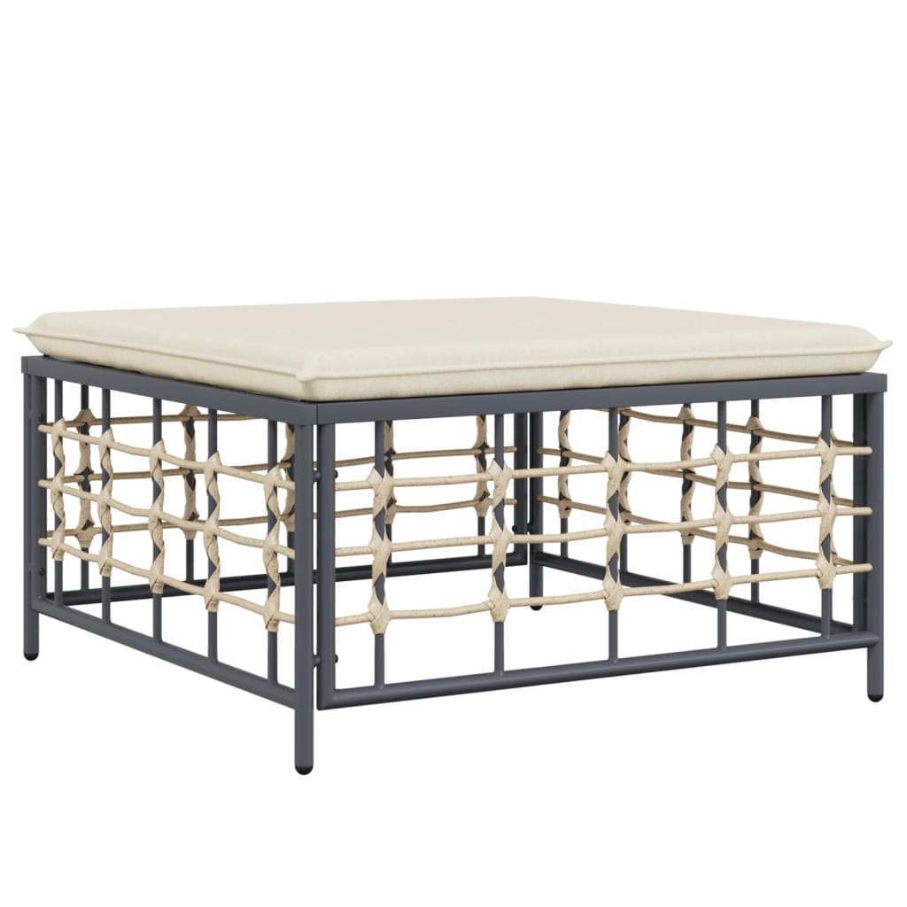 Set Divani Da Giardino 6 Pz Con Cuscini Antracite In Polyrattan - Image 6