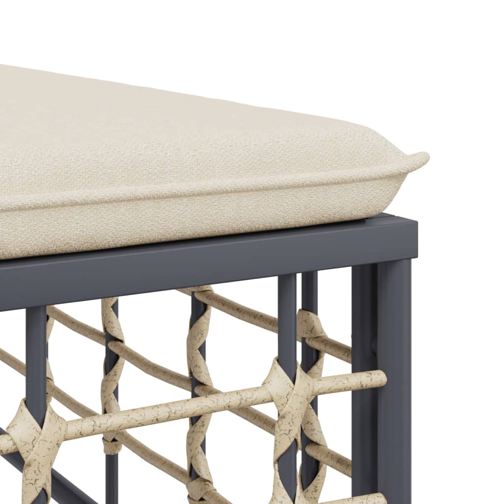 Set Divani Da Giardino 4 Pz Con Cuscini Antracite In Polyrattan - Image 6