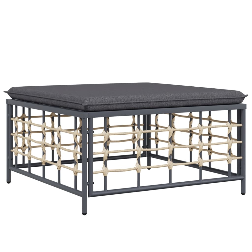 Set Divani Da Giardino 6 Pz Con Cuscini Antracite In Polyrattan - Image 6