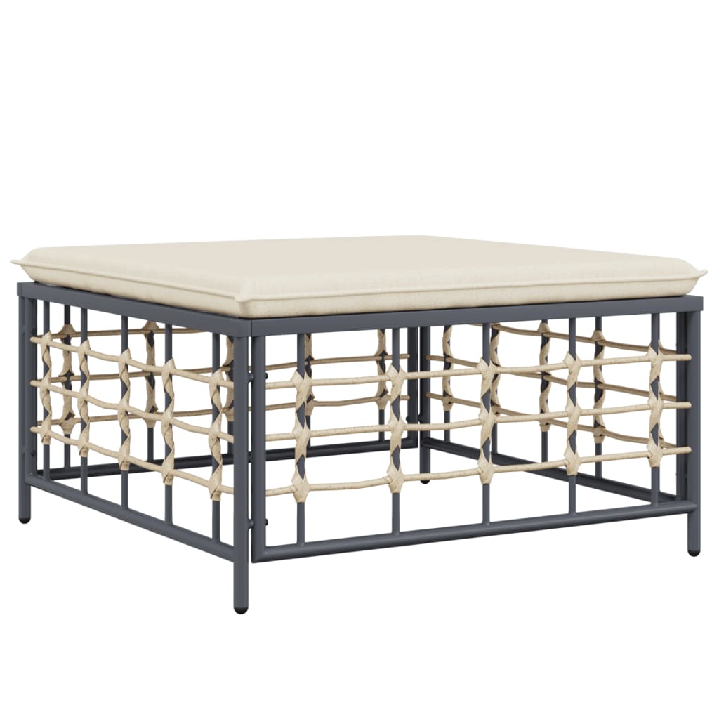 Set Divani Da Giardino 7 Pz Con Cuscini Antracite In Polyrattan - Image 6