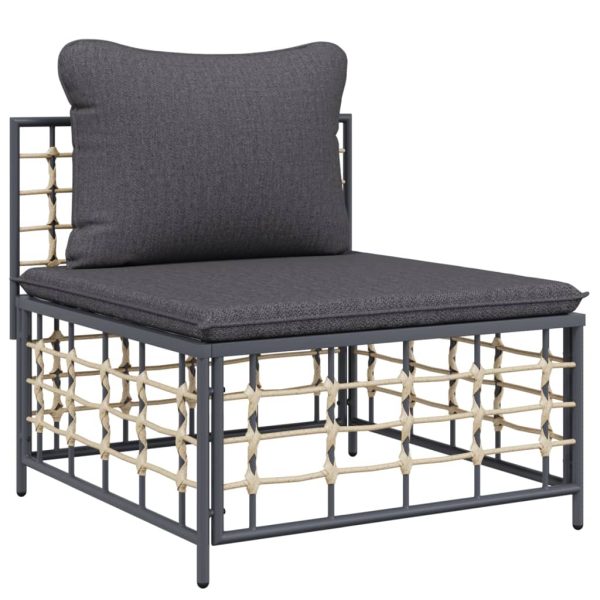 Set Divani Da Giardino 8 Pz Con Cuscini Antracite In Polyrattan - Image 5