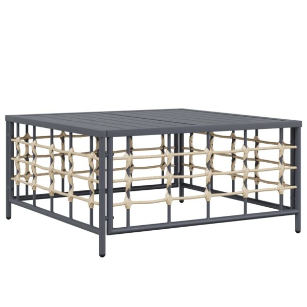 Set Divani Da Giardino 11pz Con Cuscini In Polyrattan Antracite - Image 6