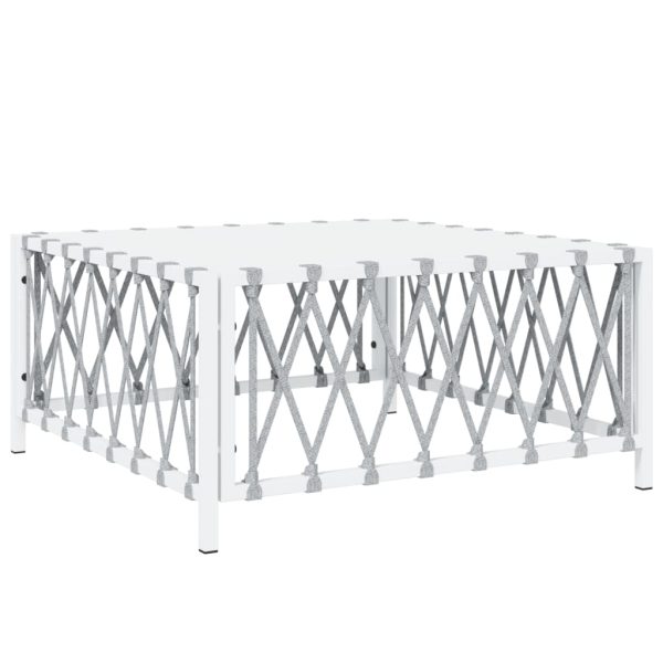 Set Salotto Da Giardino 9 Pz Con Cuscini In Acciaio Bianco - Image 6