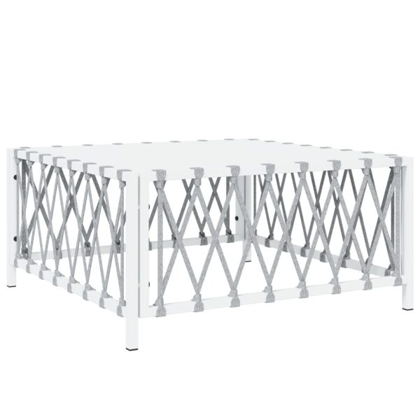 Set Salotto Da Giardino 8 Pz Con Cuscini In Acciaio Bianco - Image 6