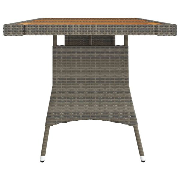 Tavolo Giardino Grigio 160x70x72cm Polyrattan E Massello Acacia - Image 3