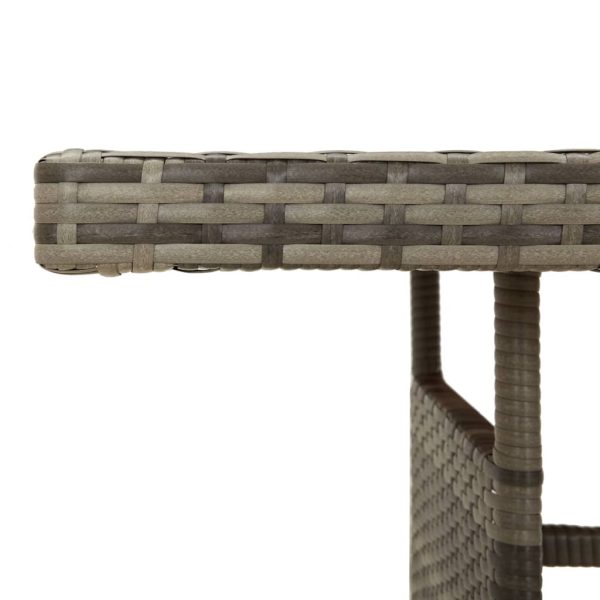 Tavolo Giardino Grigio 160x70x72cm Polyrattan E Massello Acacia - Image 4