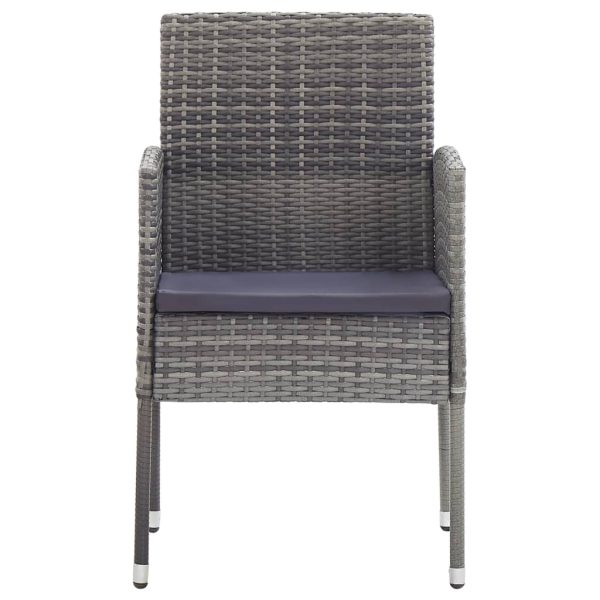 Sedie Giardino Con Cuscini Grigio Scuro 2 Pz Grigie Polyrattan - Image 3