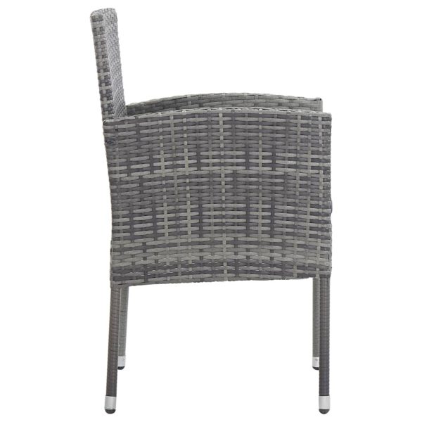 Sedie Giardino Con Cuscini Grigio Scuro 2 Pz Grigie Polyrattan - Image 4