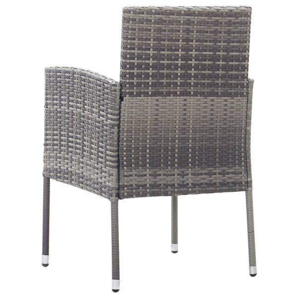 Sedie Giardino Con Cuscini Grigio Scuro 2 Pz Grigie Polyrattan - Image 5