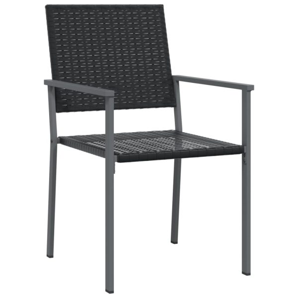 Sedie Da Giardino 6 Pz Nere 54x62,5x89 Cm In Polyrattan - Image 3